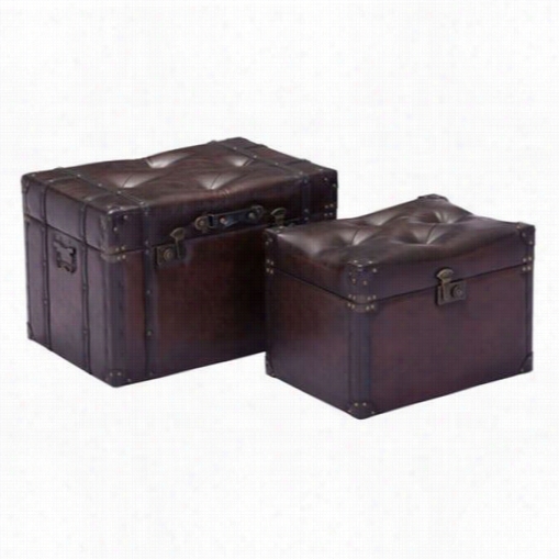 Zuo 98703 Deleuze Trunk In Vinatge Brown -  Set Of 2