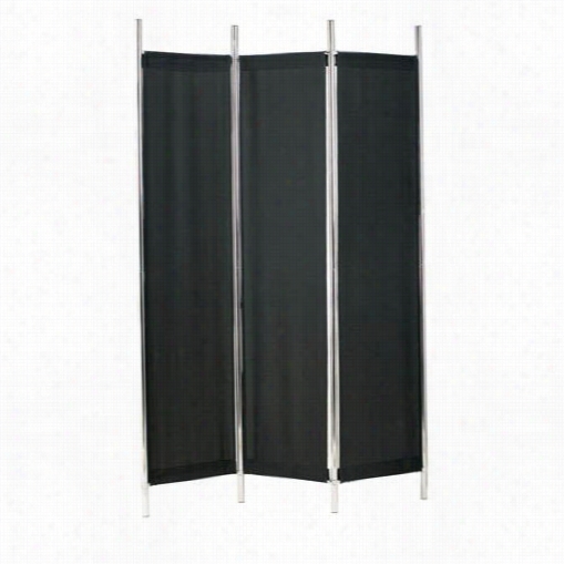 Adesso Hx1111-01 Rita Folding Screen In Blackc/hrome