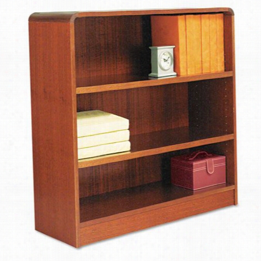 Alera Alebcr33636 Radius Corner Wood Bookcase And Three-shelf