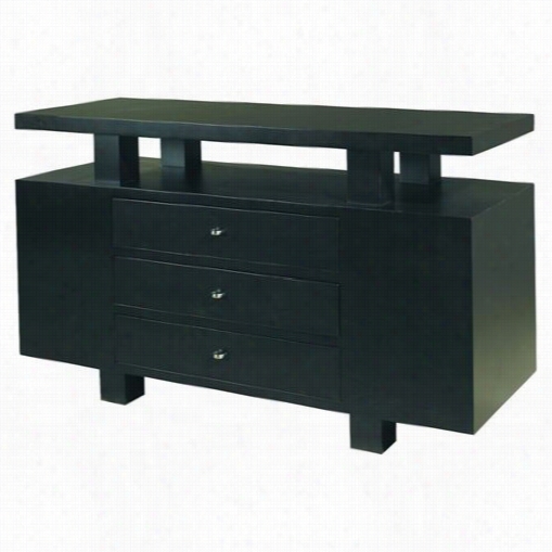 Allan Coplet Designs 3201-03 Lexington 3 Drawer Recwtngular Console Tanle With Mid-hself In Expresso