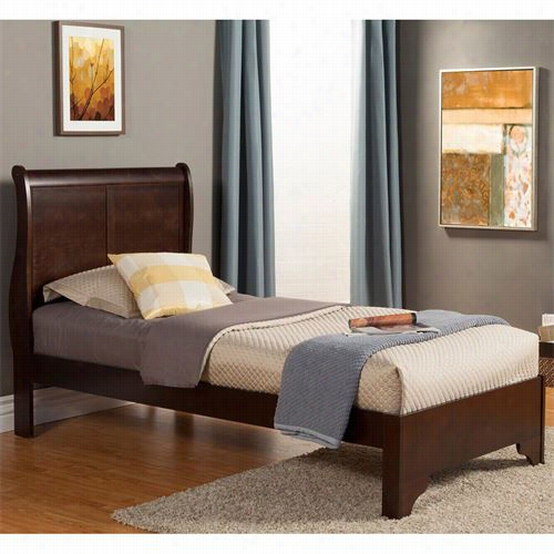 Alpine Furniture 2 200t West Haven Twin Sleigh Bed In Cappucccino