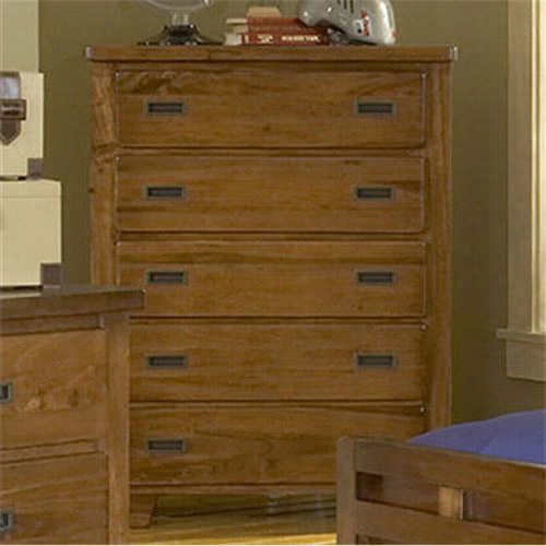 Amerian Woodcrafters 1800-150 Heartland Five Drawer Chest In Spice