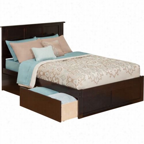 Alantic Furniture Ar863211 Madison Full Bed With Flat Panel Footboard And 2 Urban Bed Drawers