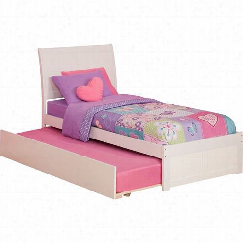 Atlantic Furniture Ar892201 Portland Twin Bed With Flat Panel Foottboard And Urban Trujdle