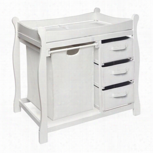 Badger Baskets 0240 Sleigh Style Changing Table With Hamper/3 Baskets