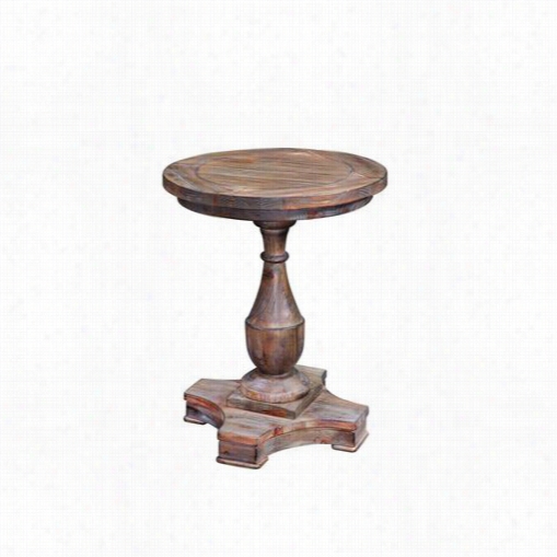 Bassett Mirror T2618-220ec Hit Chcock Round End Table In Smoked Barnwood