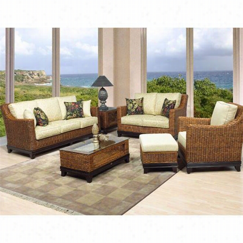 Boca Rtaan 95002 Biscayne Love Seat In Royall Oak With 2 Toss Cushions