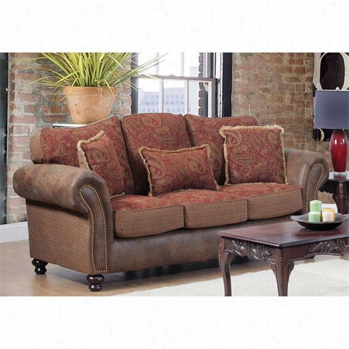 Chelsea Home Furniture 156469-s Jorah Sofa In Ballintrae Brandy/macey Chestnut/pinto Tobacco