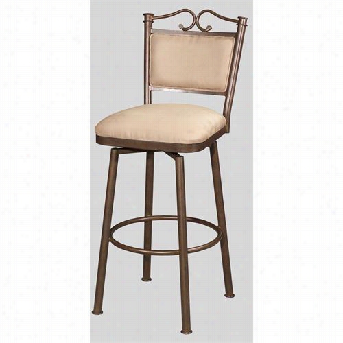 Chintaly Inports 0707-cs 26"" Memory Return  Swivel Counter Stool In Autumn Rust Witth  Taupe Microfiber Upholstery