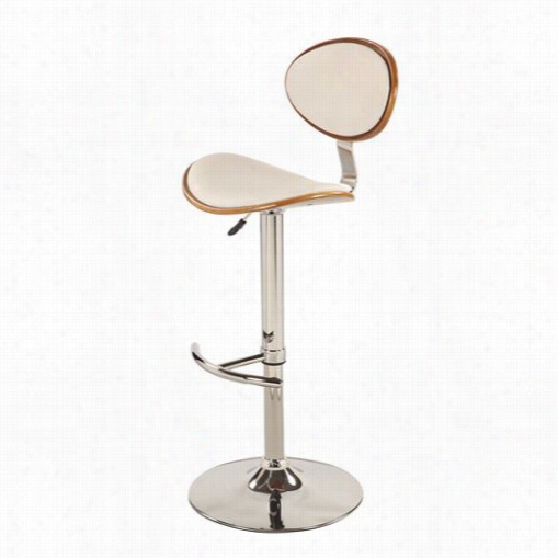 Chinfaly Imports 1309-as-wht Plywood Back And Esat Pneumatic Swivel  Stool