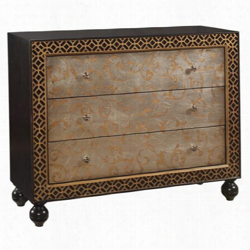 Coast To Shore 67420 Three Drawer Chest In Kendale Silver Gold And Balck
