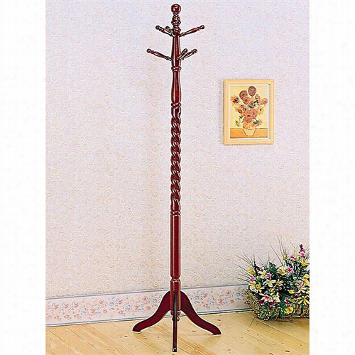 Coastsr Furniture3 058 Coat Rack In Cherry With Twisted Post