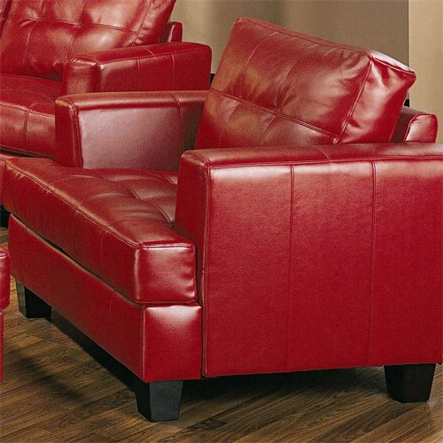 Coaster Furniture 501833 Samuel Contemporary Leather Chair In Red