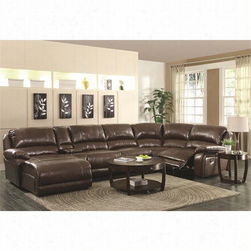 Coaster Furitur 600357 Mackenzie 6 Piece Reclining Sectional Sofa In Brown