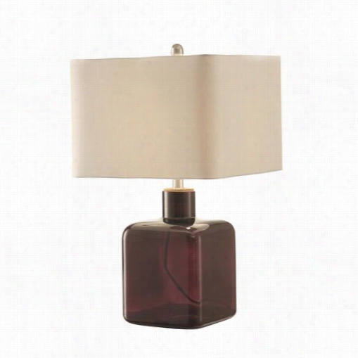 Coasger Furniture 901555 Brown Cube Glass Table Lamp