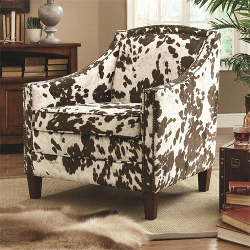 Coaster Furnitrue 902134 Cow Patteern Accent Chair In Brown/white  Cow Pattern