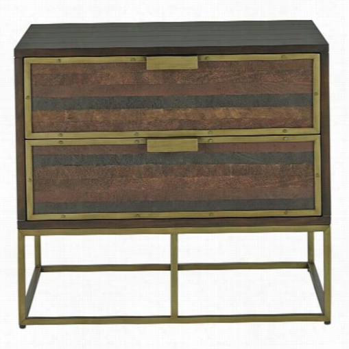 Cirrey And Company 3255 Holden Night Stand In Ewathered Acacia With Walnut Stain
