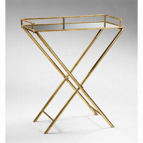 Cyan Design 04445 Bamboo Tray Table In Gold Lear