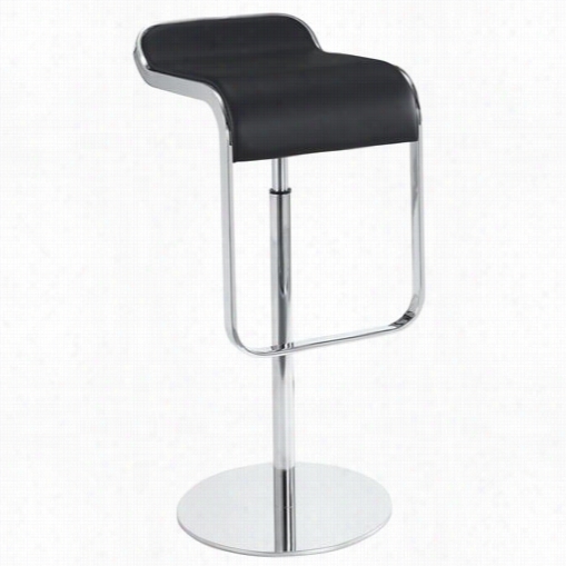 East End Imports Eei-138-blk Lem Barstool In Genuine Black Leather
