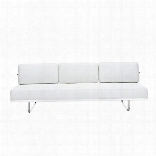 East End Immports Eie-626-whi Le Corbusier Lc5 Sofa In Genuine Whte Leathr And Leeather Match