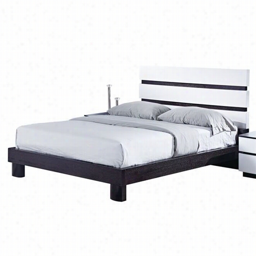 Globa L Furniture Catalina-kb Catalina King Bed In Wenge/glossy White