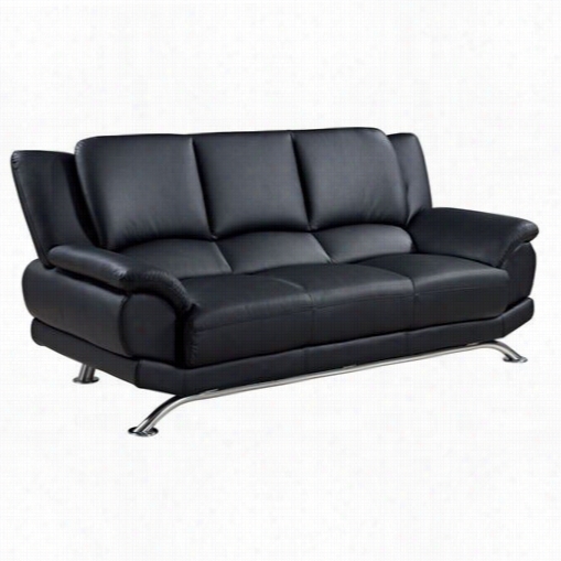 Global Fhrniture U9908 Bonded Leather Sofa Through  Chrome Legs