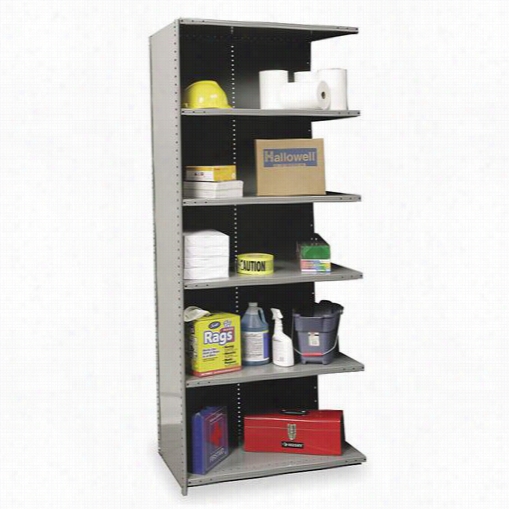 Hallowell A4521-24hg 36"&quto;w X 24""d X 87"&quo T;h 6 Adjustable Shelves Add-n Unit Closed Style  Hi-tech Metal Shelving In Gray