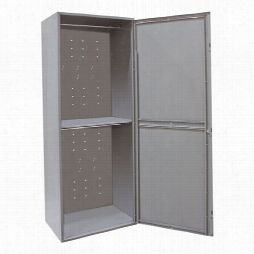 Hallowell Hue214-2hg 32-4/7""w X 21""d X 84""hdouble Tier - Single Door 1-wide Assdmblled Uniform Exchange Locker In Gray