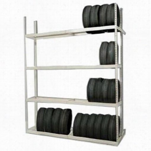 Hallowell Tsd602184-2sp Rievtwell 60"q&uot;w X 21""d X 84""h 3 Levels Starter Unit Double Row Tire Storaeg Shelvving In Parchment