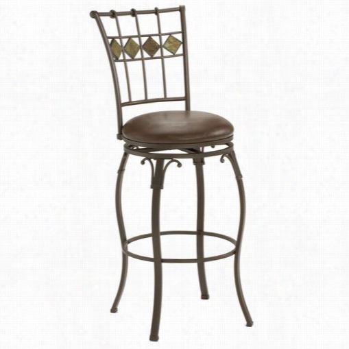 Hillsdale Furniture 4264-830 Lakeview Slate Back Swivel Barstool In Brown