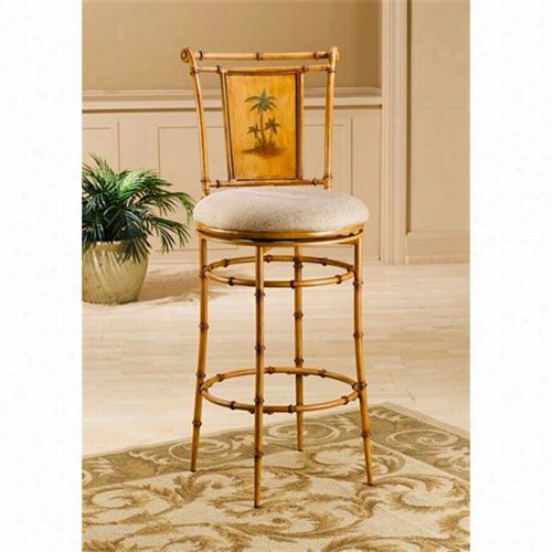 Hillsdale Furniture 4330-824 Western Palm Swivel Counter Stool I Burnished Brown