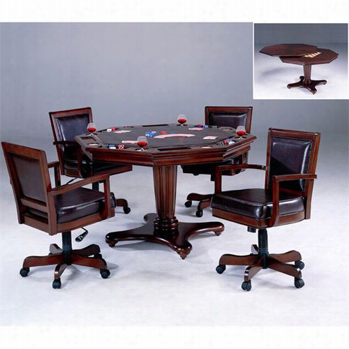 Hilksdale Furnitre6 124gtbc Ambassador Gamme Table With 4 Castr Game Chair In The Opinion Of Vinyl