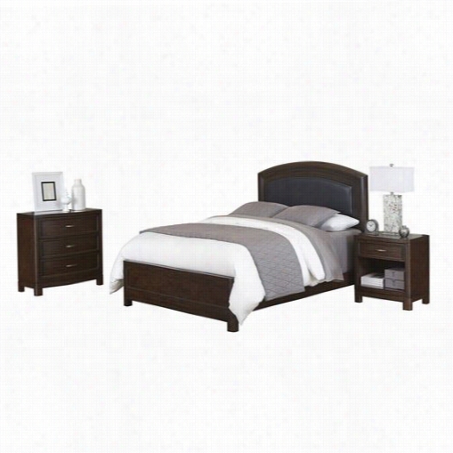 Home Styles 5549-5027a Cresecnt Hill Queen Leather Upholstered Bed, Night Stand And Chesst In Two-tone Tortoise Sell