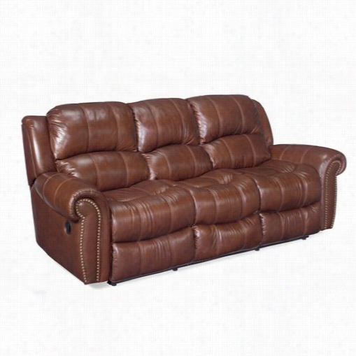 Hooker Furnitur E Ss601-03- 087 Cognac Sofa With Two Recliners