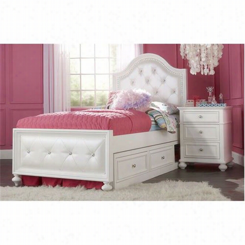 Legacy Classic Furniture 2830-4703k Mdison Twin Upholstered Bedin Natural White Painted