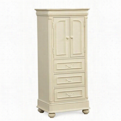 Legacy Classic Furniture 3850-2300  Charlotte Warfrobe In Antique White With Light Distressing