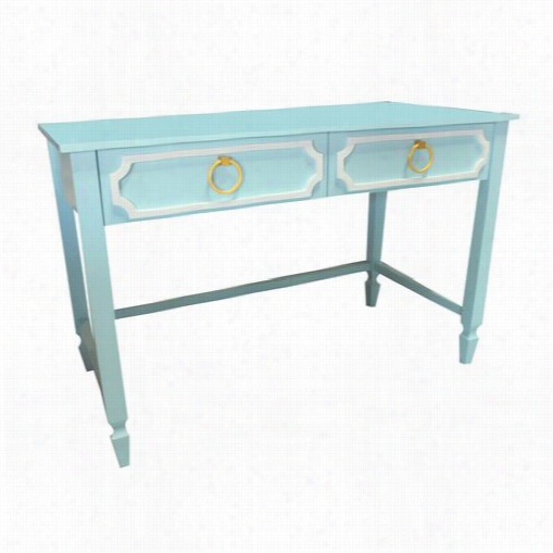 Newport Cottwges Npc8700-mt-wh-knb09 Beverly Writing Desk In Mint With White Trim