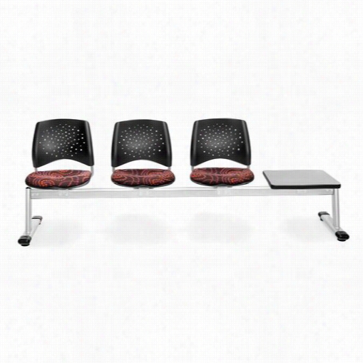 Ofm E324t Elements Stars 4-unit Beam Seating With 3 Seats And 1 Gray Table