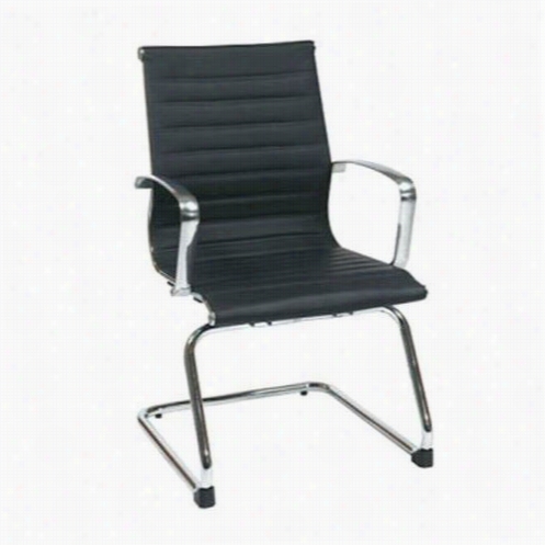 Osp Designs 74653 Mid-back Eco Leathher Visitors Chair In Blsck