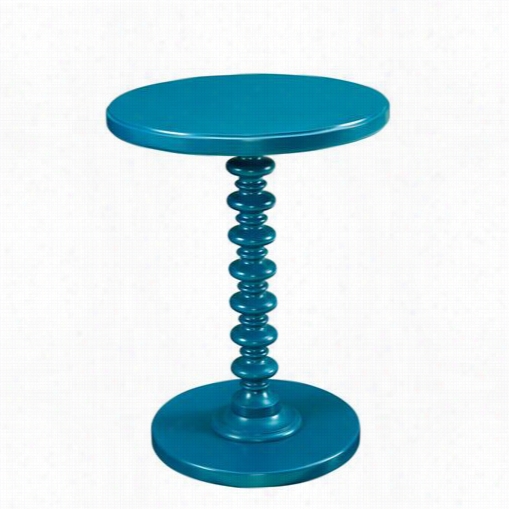 Powell Furnniture 287-269 Round Soindle Table In Teal