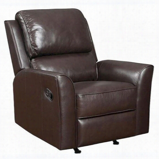 Pr I Ds-1123-007-762  Leather Rockwr Recliner In Brorwn