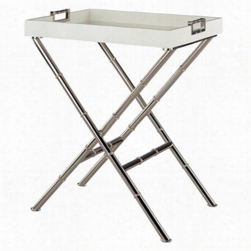 Robert Abbey S659 Jonathan Adler Meurice Butler Tray Table In Polised Nickel