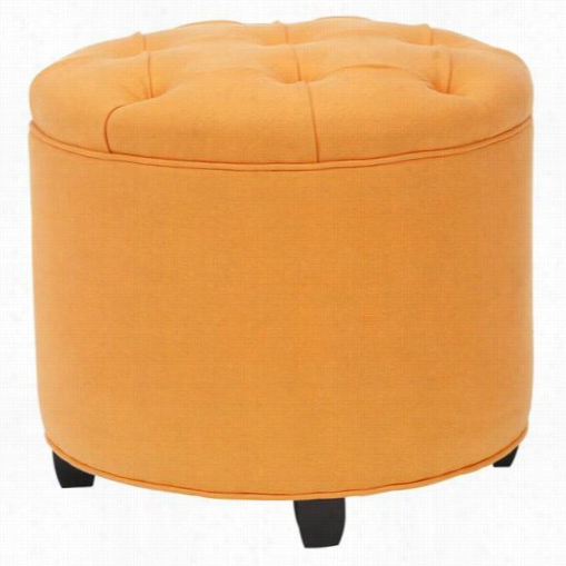 Safaiveh  Mcr4524a Odell Tufted Ottoman In Tangerine