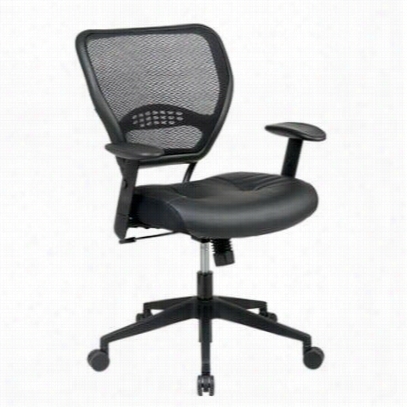 Space Seating 5700e Professional Mysterious Air Grid Bck Manager's Chair With Black Eco Leather Seat