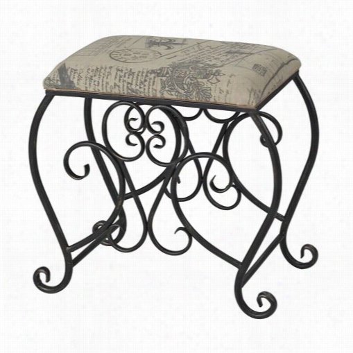 Sterling Industries 137-026 Cudworth-sscroll Leg Bench With Parisian Fabric