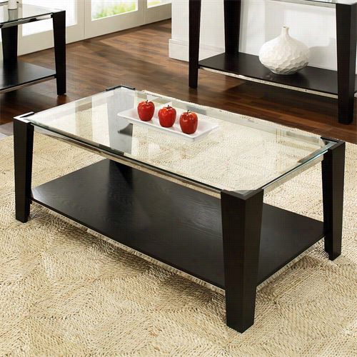 Steve Silver Nw100cb-nw100ct Newman Cocktail Table In Dark Exprseso/glass