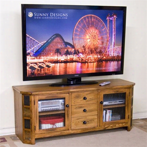 Sunny Designs 3395ro-62 Sedona 62""x25&uqot;"x20"" Tv Console In Rustic Oak