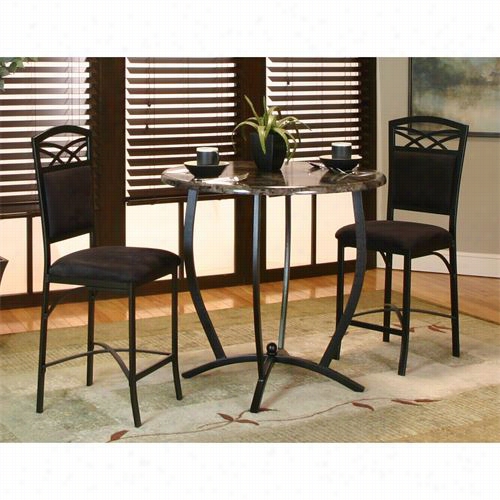 Sunset Trading Cr-72130-3pc Sunset Dining 3 Piece Sierra Roind Counter Height Dining Set In Black