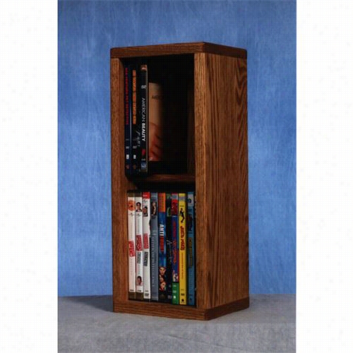 The Wood Shed 215 Solid Oak 2 Row Dowel Dvd Cabinet Tower