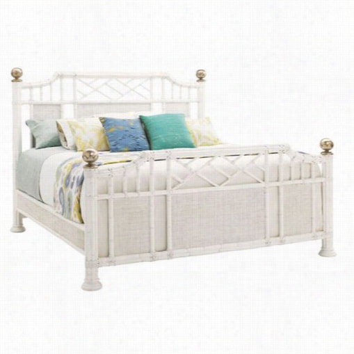Tommy Bahama 543-135c Ivor Ykey Pritchards Bay California King Panel Bed In Antique White/somers Isle